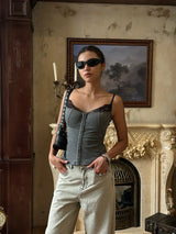 Y2K Gray Baddie Tank Top