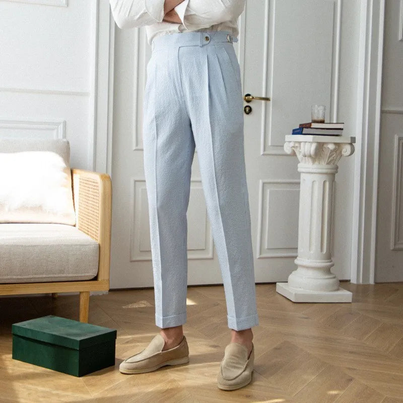 Men's Old Money Slim-fit Thin Blue Striped Pants
