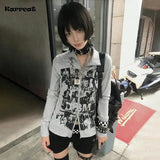 Grunge Graffiti Print Zipper Shirt