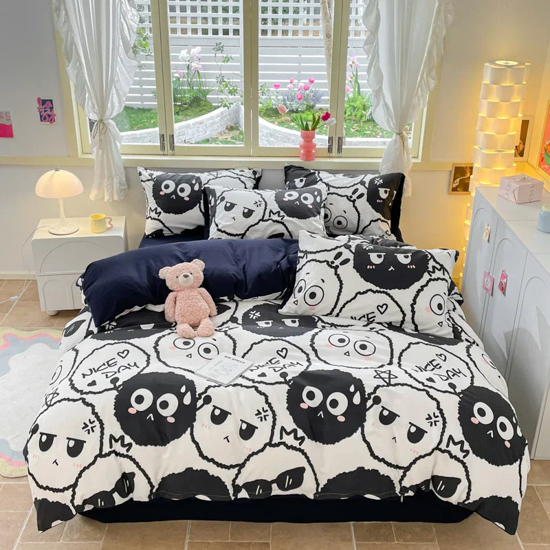 Nordic Striped Simple Style Cotton Bedding Set