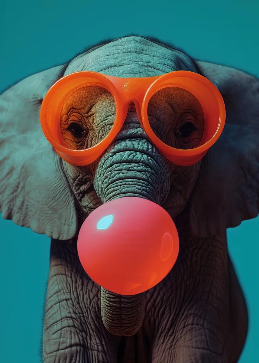 Colorful Funny Animal Blowing Posters