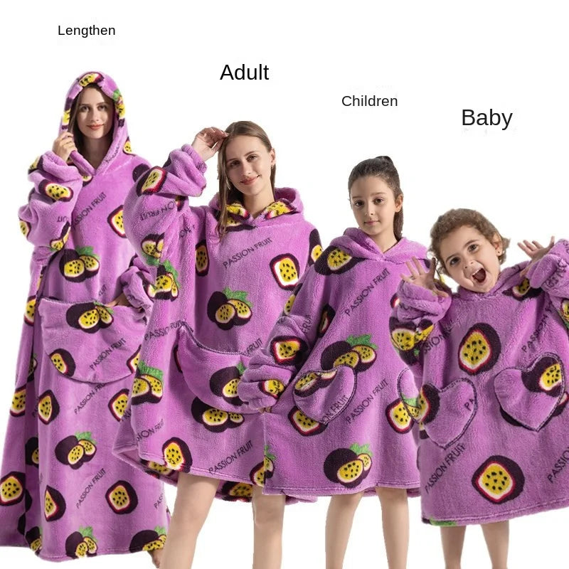 Family Oversize Sherpa Blanket Hoodie