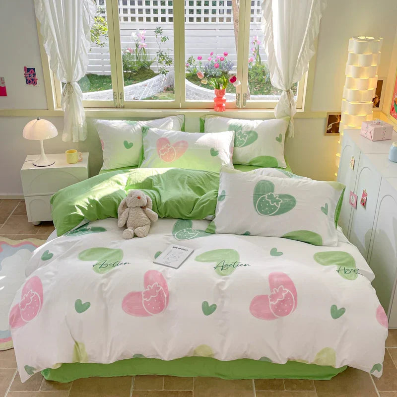 Nordic Striped Simple Style Cotton Bedding Set
