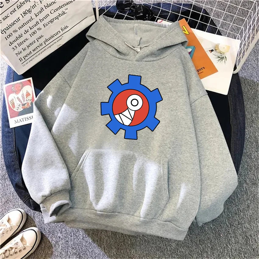 Vibrant Yellow Anime Skater Hoodie