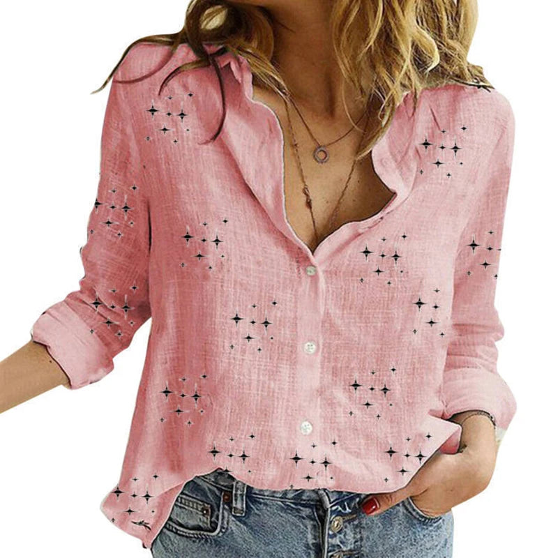 Elegant Cotton Linen Women Shirts