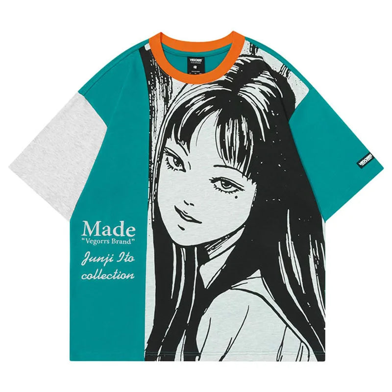 Dark Anime Characters Color Block T-Shirt