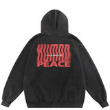 Sudadera con capucha Lavada en Negro Sombra Paz Oscuridad