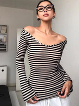 Y2K Striped Long Sleeve Top