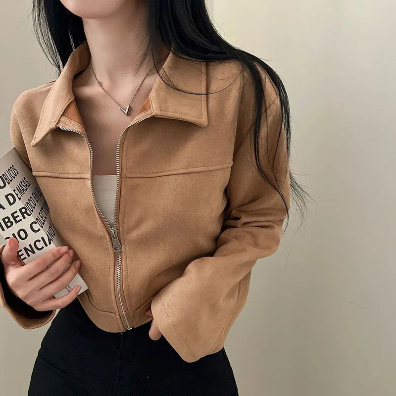 Y2K Cropped V-neck Jacket