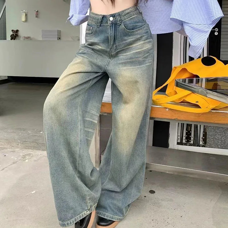 Y2K Denim High Waist Baggy Jeans