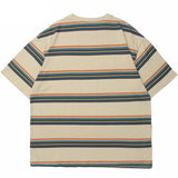 Striped Print Cotton T-Shirt