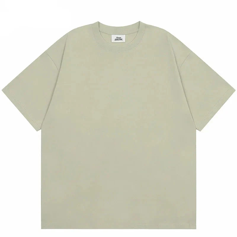 Solid Black Summer Cotton Short T-Shirt