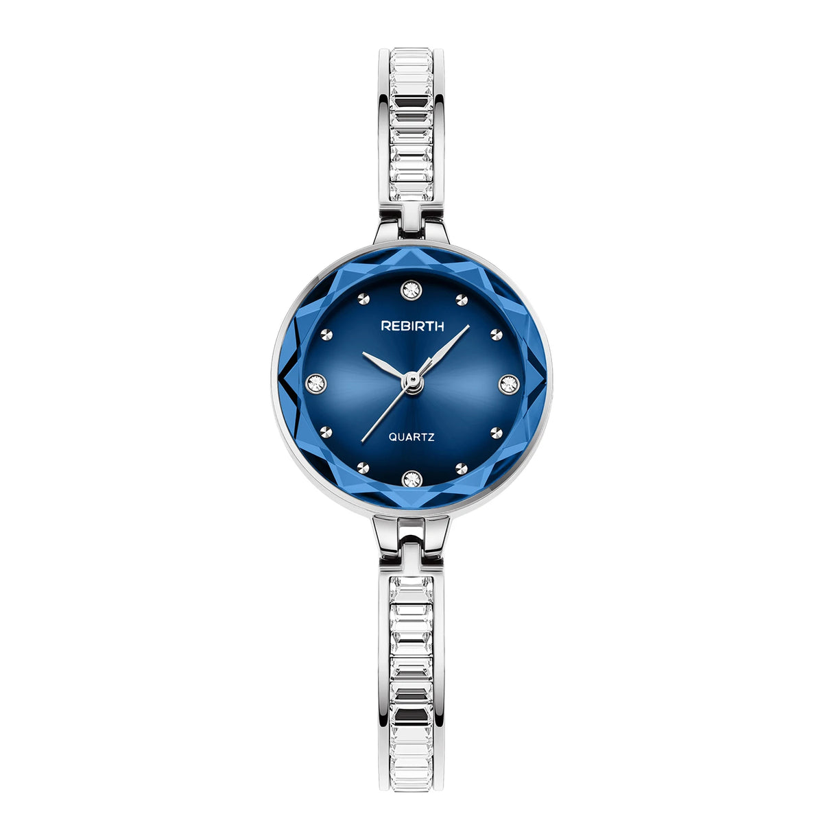 Luxury Blue Glass Dial Quartz Watch,