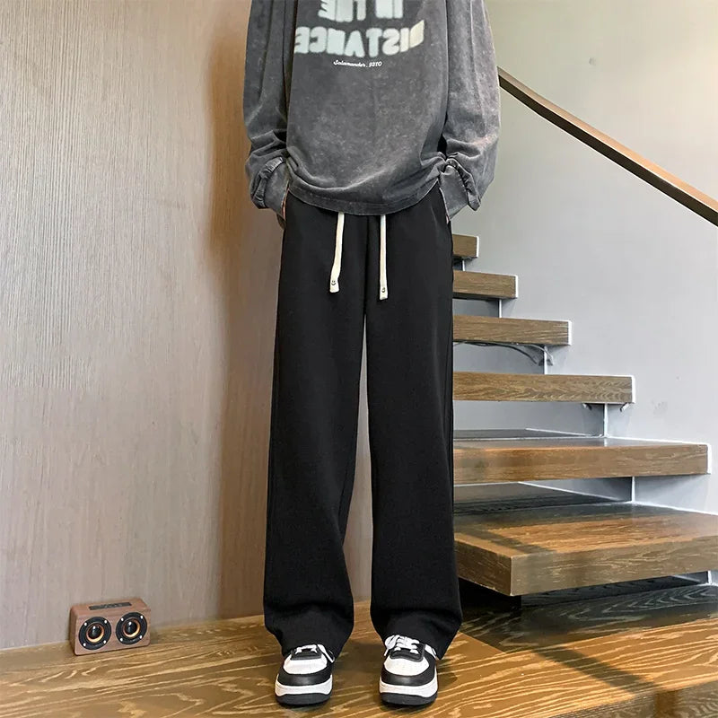 Straight Leg Stripped Drawstring Sweatpants