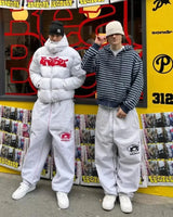 Streetwear Fashion Letter Embroidery Loose Sweatpants