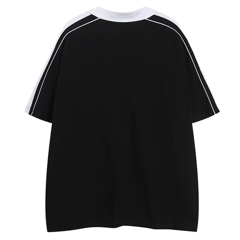 Retro Patchwork Hip Hop Oversized T-Shirt