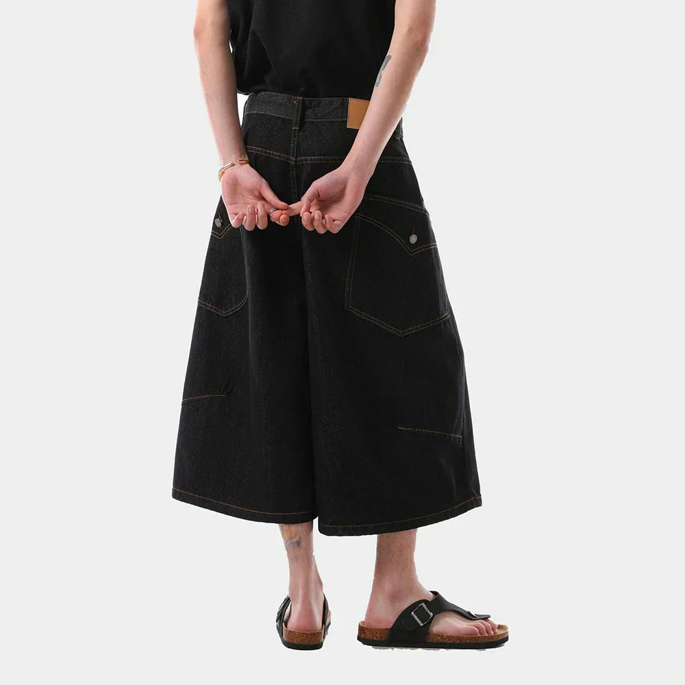 Retro American Loose Fit Cropped Jort