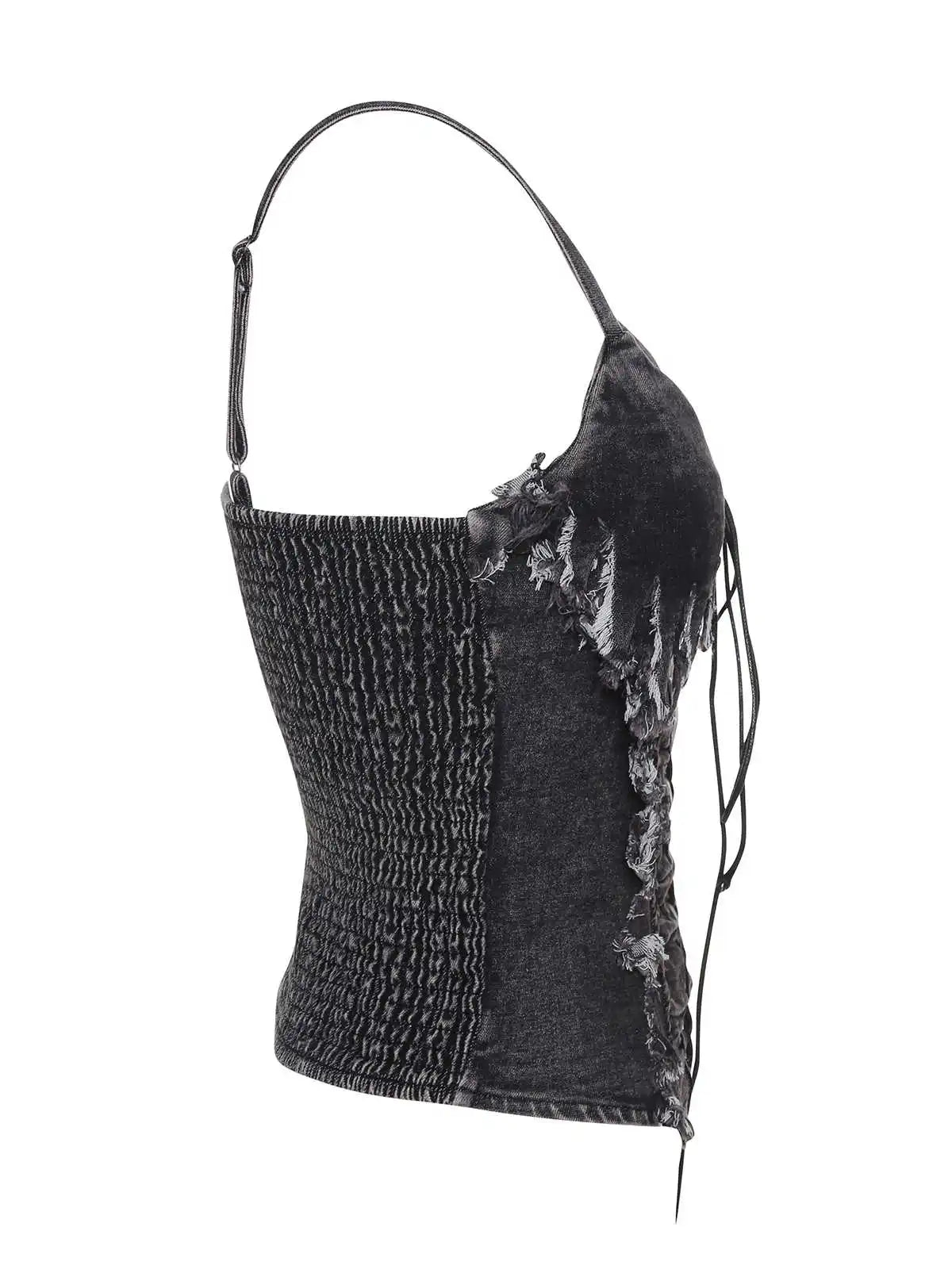 Women Dark Academia Denim Cami Halter Top