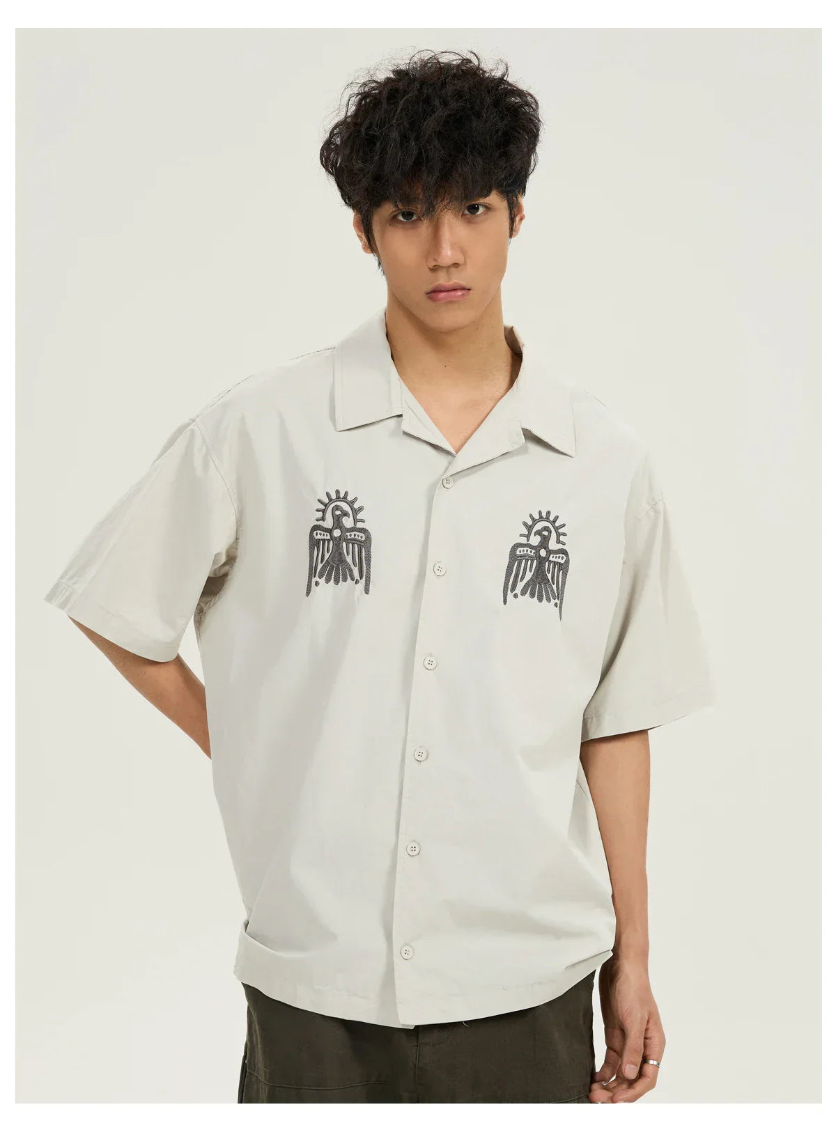 Vintage Cuban Collar Loose Fit Shirt