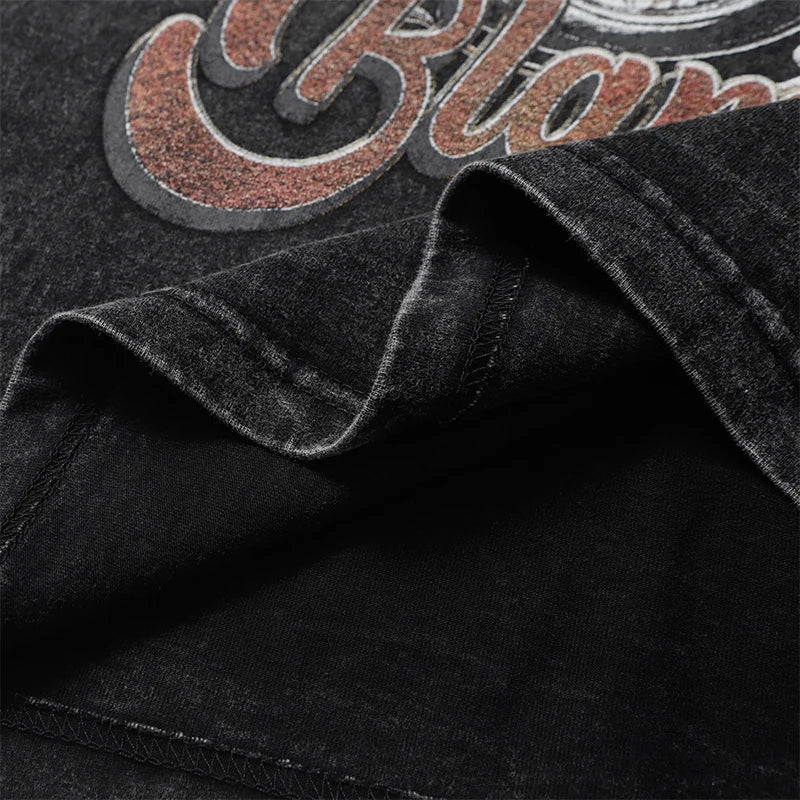 Oversize Vintage Landscape Printed T-Shirt