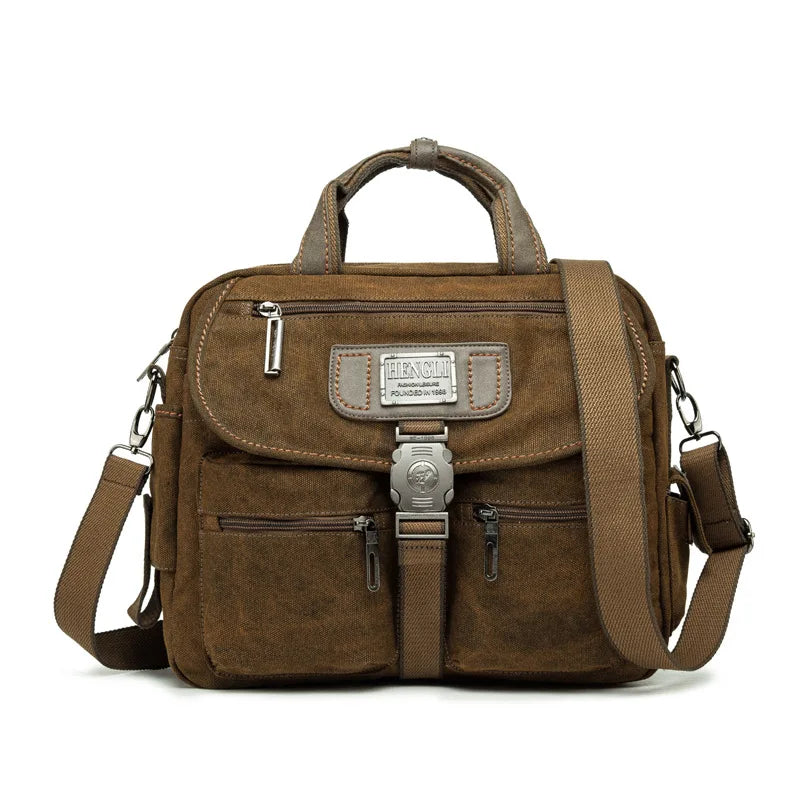 Retro Canvas Brown Messenger Bag