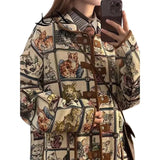 Grandma's American Cat Jacquard Jacket