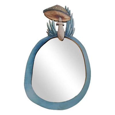 Wooden Mushroom Forest Wall Mirror
