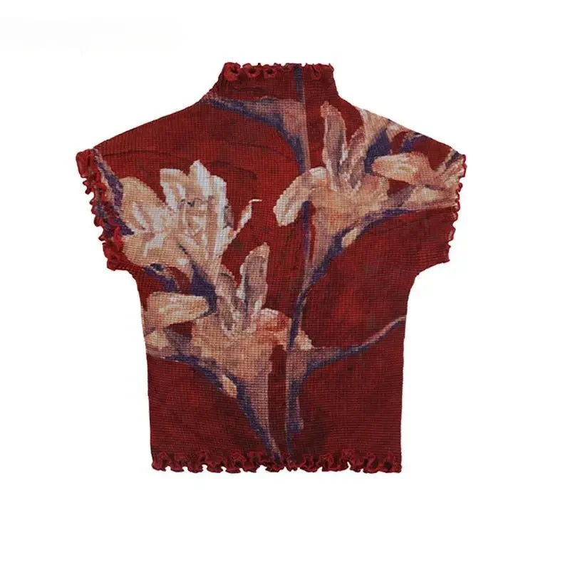 Y2K Slim Half Collar Top