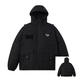Front Pockets Hooded Pink Parka Jacket