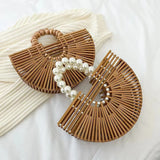 Bamboo Fan-shaped Handbag