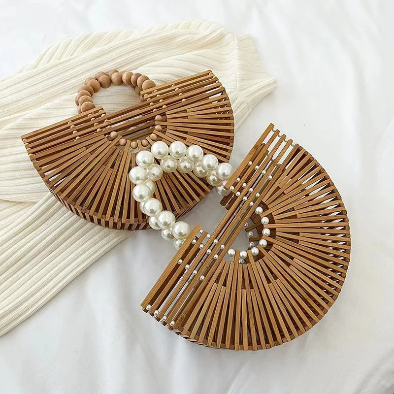 Bamboo Fan-shaped Handbag