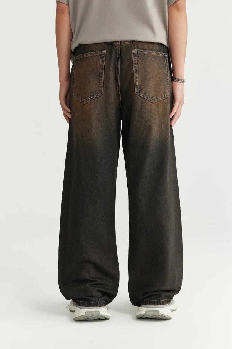 Washed Straight Leg Jeans