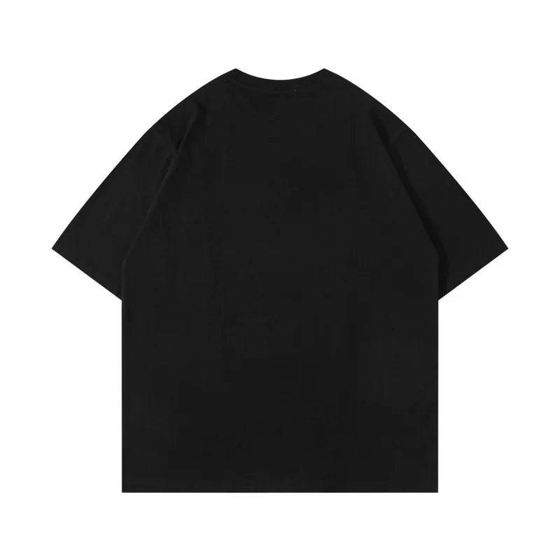 Camiseta de cuello redondo con retales metálicos