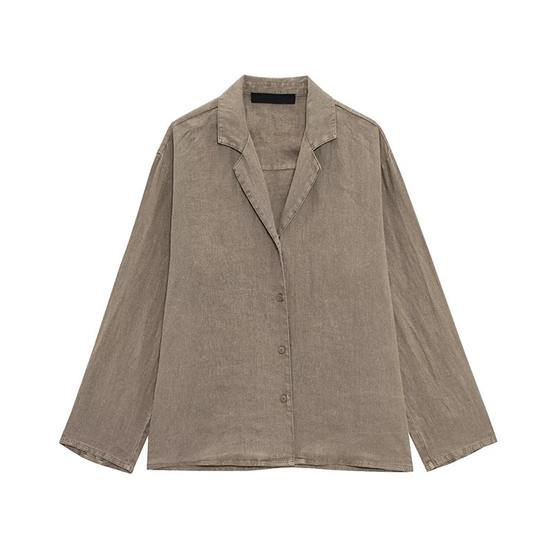 Casual Long Sleeve Loose Blouse
