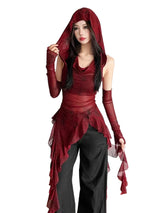 Vintage Grunge Red Hoodie