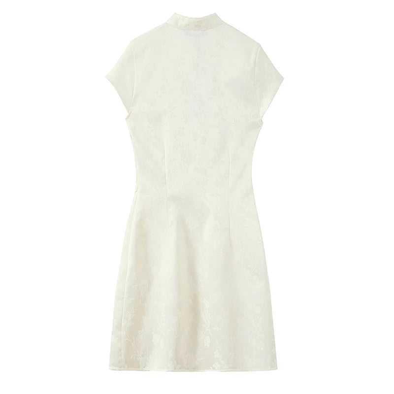 Vintage Chinese Style Jacquard Mini Dress