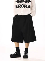 Wide Leg Black Jorts