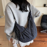 Korean Style Plaid Crossbody Bag