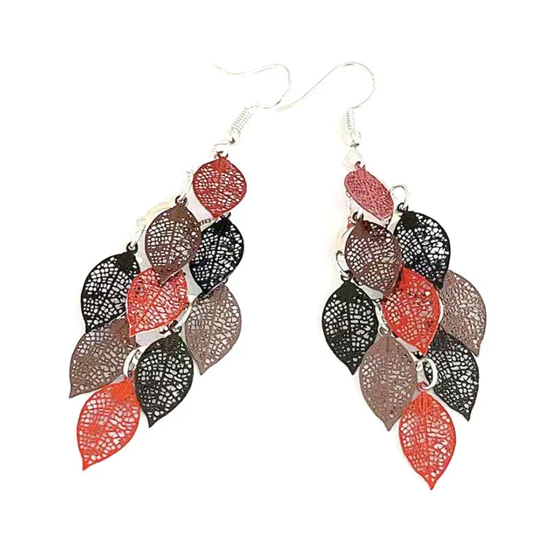 Vintage Hollow Leaves Shiny Earrings