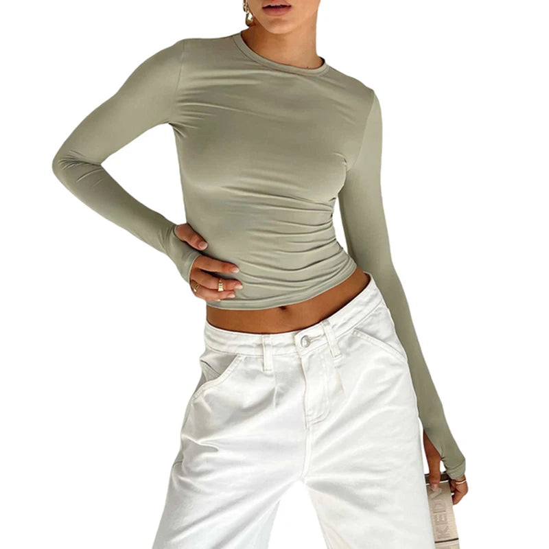 Y2K Long Sleeve Slim Women's Top