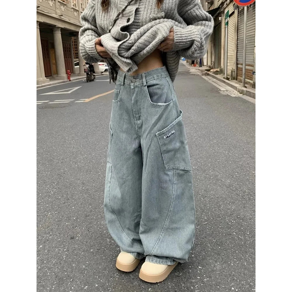 Wide Leg Striped Vintage Pants