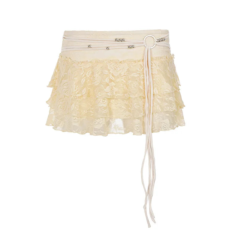 Fairycore Ruffled Lace Up Shorts