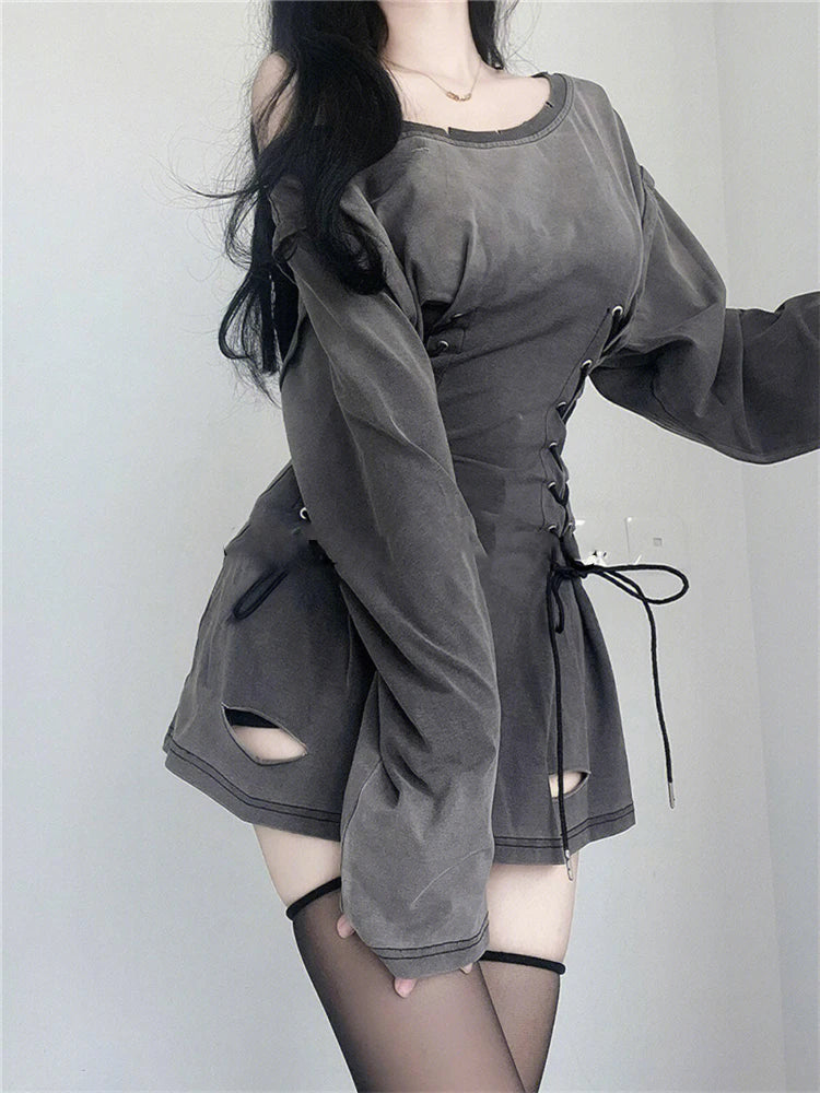 Acubi Corset Drawstring Mini Dress