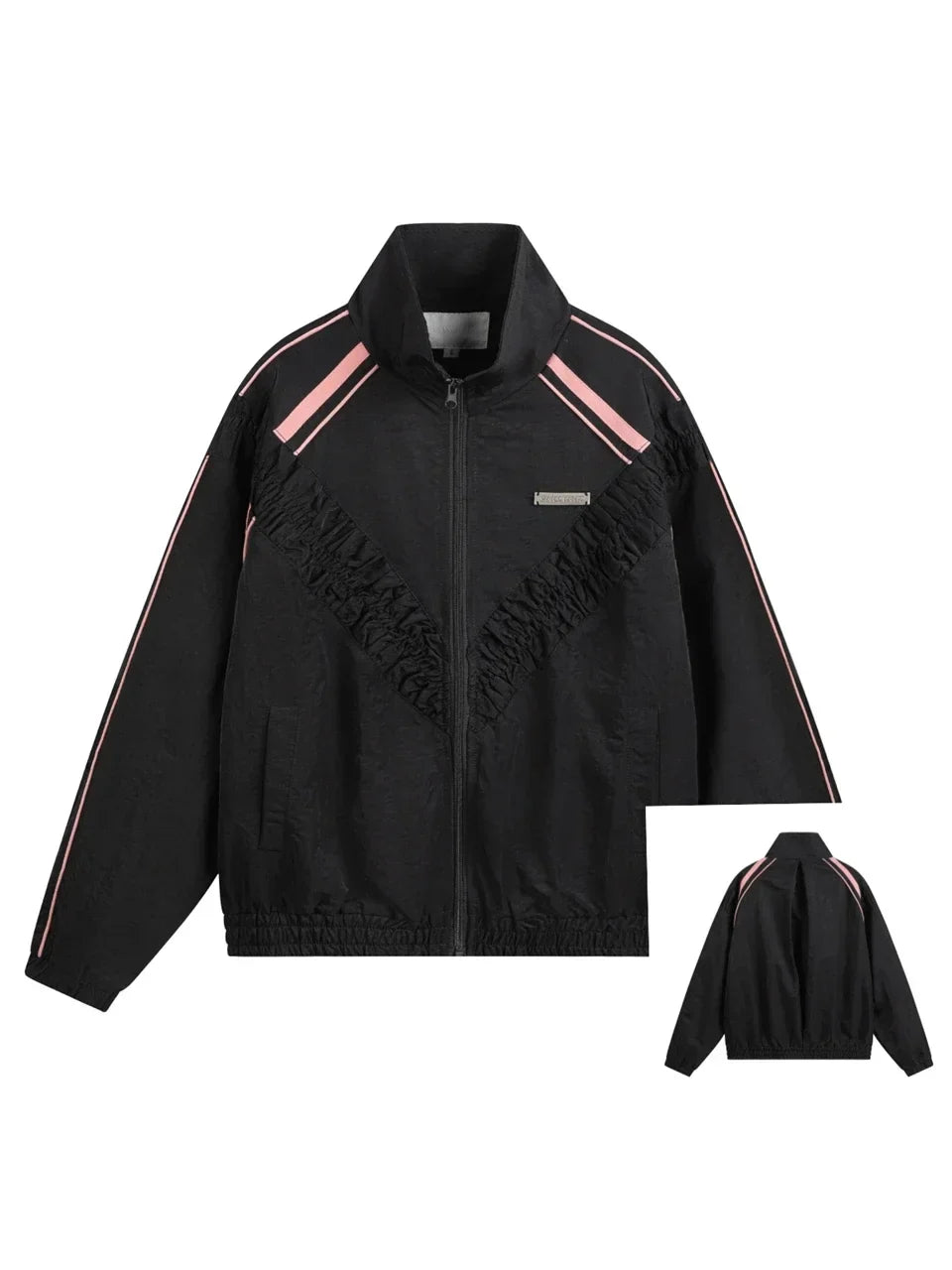 Y2K Women's V Striped Windbreaker Jacket