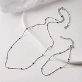 Vibrant Rainbow Dopamine Bean Necklace