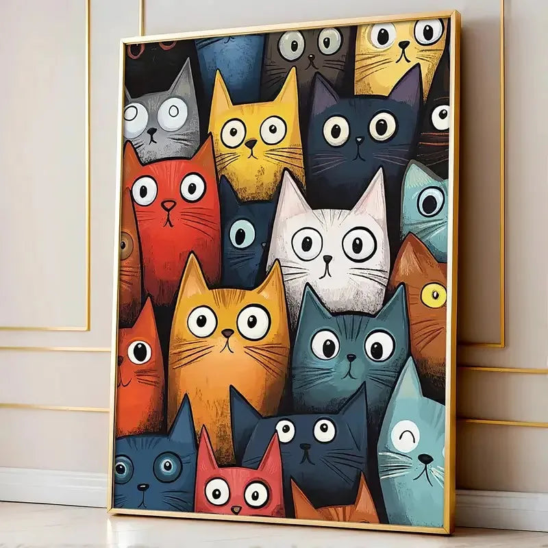 Nordic Cartoon Cat Art