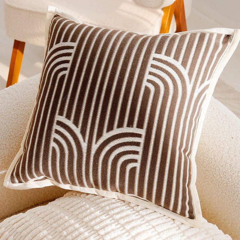 Light Luxury Throw Brown Pillow Cover