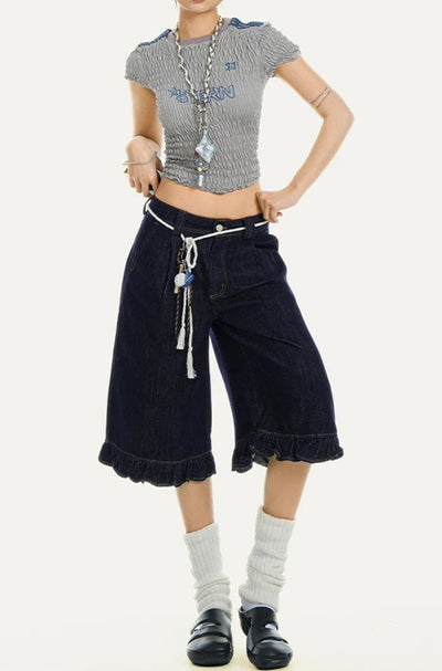Y2K Ruffle Low Waist Jorts