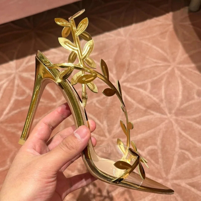 Fairy Core Floral Leaves Heels