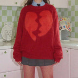Oversized Knitted Sweater Graphic